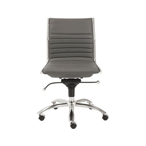 Classic Armless Gray Swivel Office Chair