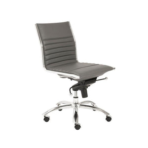 Classic Armless Gray Swivel Office Chair
