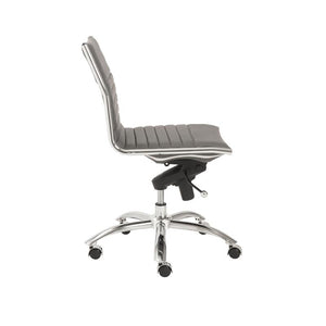 Classic Armless Gray Swivel Office Chair