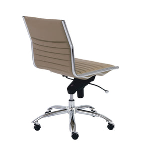 Classic Armless Taupe Swivel Office Chair