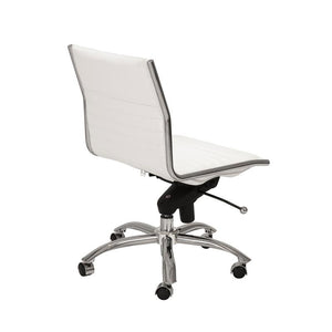 Classic Armless White Swivel Office Chair