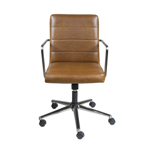 Low Back Brown Leather Office Chair