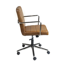 Load image into Gallery viewer, Low Back Brown Leather Office Chair
