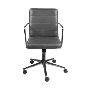 Low Back Gray Leather Office Chair
