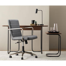 Load image into Gallery viewer, Low Back Gray Leather Office Chair

