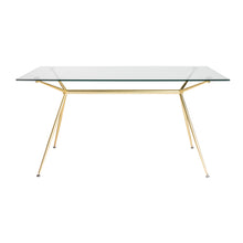 Load image into Gallery viewer, 60&quot; Premium Glass Executive Desk with Matte Brushed Gold Frame
