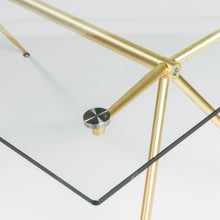 Load image into Gallery viewer, 60&quot; Premium Glass Executive Desk with Matte Brushed Gold Frame
