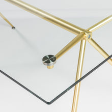 Load image into Gallery viewer, 66&quot; Premium Glass Executive Desk with Matte Brushed Gold Frame
