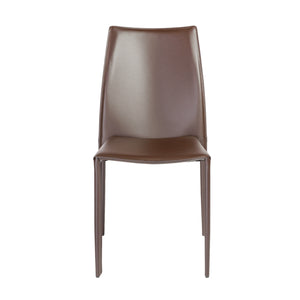 Stylish Guest or Conference Chairs of Brown Regenerated Leather (Set of 4)