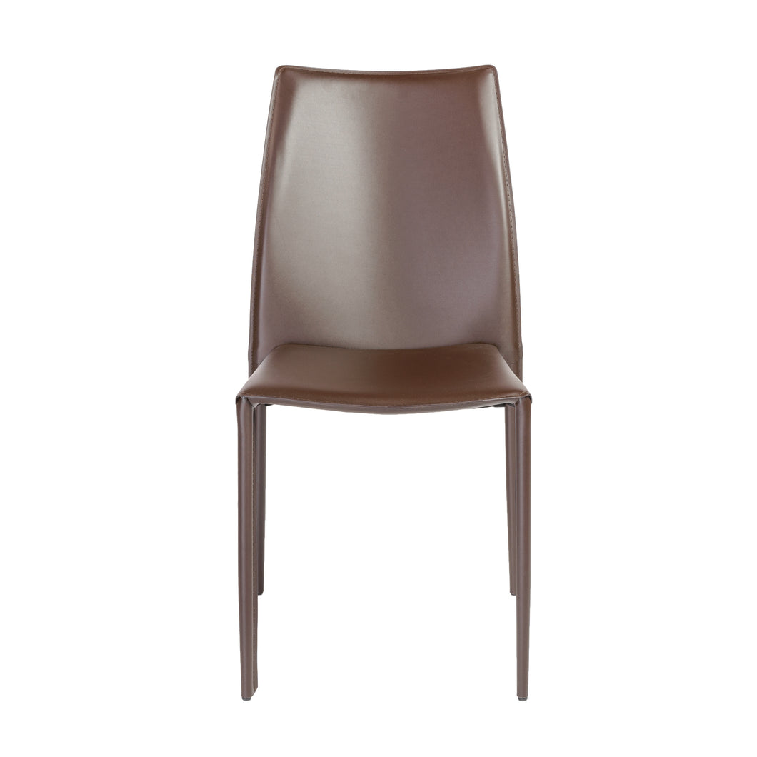 Stylish Guest or Conference Chairs of Brown Regenerated Leather (Set of 4)