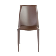 Stylish Guest or Conference Chairs of Brown Regenerated Leather (Set of 4)