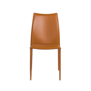 Stylish Guest or Conference Chairs of Cognac Regenerated Leather (Set of 4)