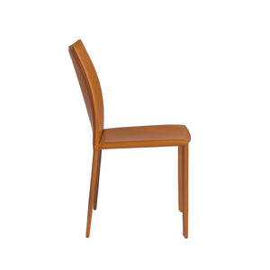 Stylish Guest or Conference Chairs of Cognac Regenerated Leather (Set of 4)