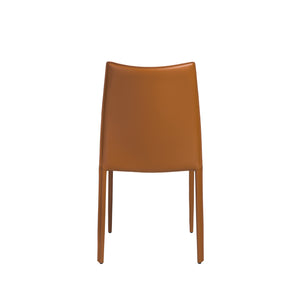 Stylish Guest or Conference Chairs of Cognac Regenerated Leather (Set of 4)