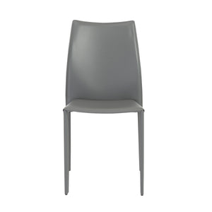 Stylish Guest or Conference Chairs of Gray Regenerated Leather (Set of 4)
