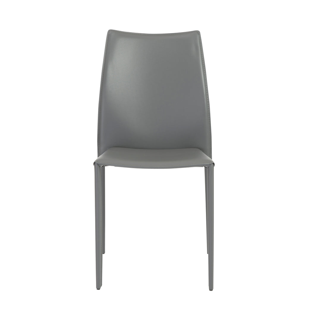Stylish Guest or Conference Chairs of Gray Regenerated Leather (Set of 4)