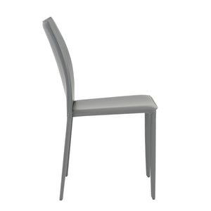 Stylish Guest or Conference Chairs of Gray Regenerated Leather (Set of 4)