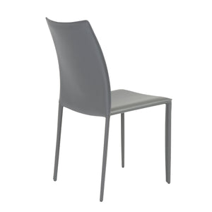 Stylish Guest or Conference Chairs of Gray Regenerated Leather (Set of 4)