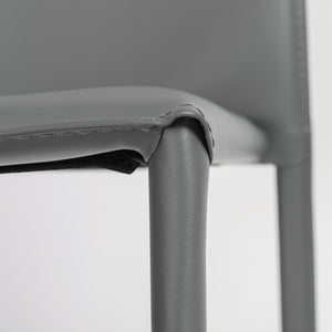 Stylish Guest or Conference Chairs of Gray Regenerated Leather (Set of 4)