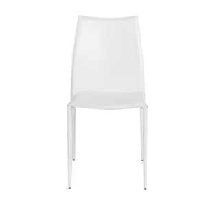 Stylish Guest or Conference Chairs of White Regenerated Leather (Set of 4)