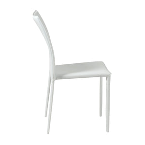 Stylish Guest or Conference Chairs of White Regenerated Leather (Set of 4)
