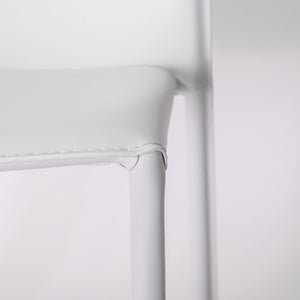 Stylish Guest or Conference Chairs of White Regenerated Leather (Set of 4)