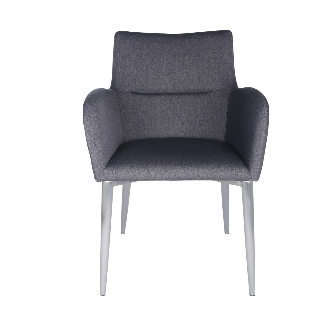 Classic Padded Dark Gray Guest or Conference Chair (Set of 2)