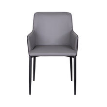 Load image into Gallery viewer, Padded Guest Armchair in Gray Leatherette and Black Fabric

