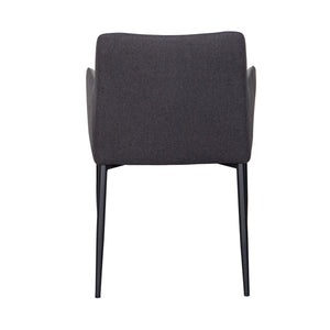 Padded Guest Armchair in Gray Leatherette and Black Fabric