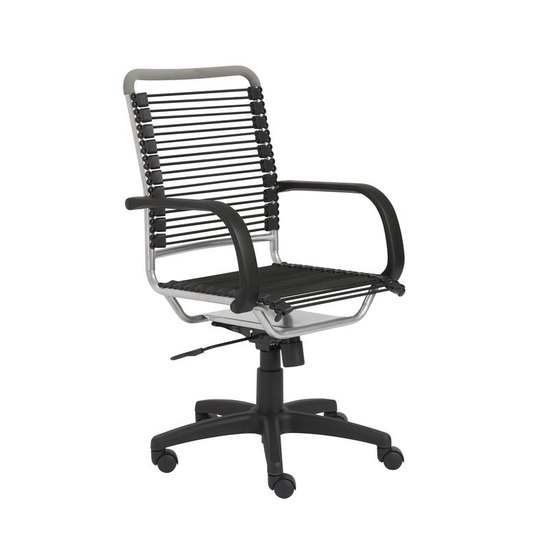 Comfortable Rolling Office Chair w/ Bungee Back and Aluminum Accent