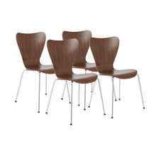 Load image into Gallery viewer, American Walnut &amp; Chrome Stacking Guest Chairs (Set of 4)
