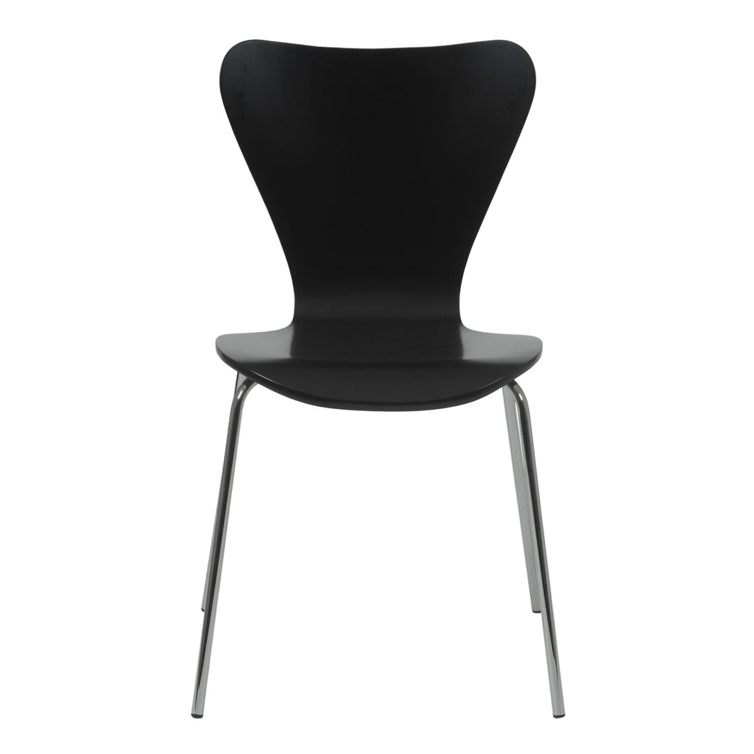 Stylish Conference or Guest Chair in Black Lacquer (Set of 4)