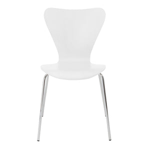 Modern White Walnut Veneer Guest or Conference Chair (Set of 4)