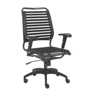 Black Bungee Banded High Back Office Chair in Modern Style