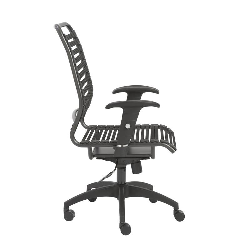 Black Bungee Banded High Back Office Chair in Modern Style