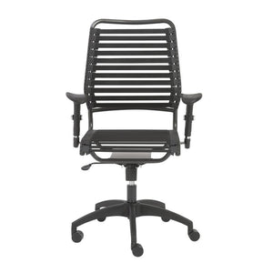 Black Bungee Banded High Back Office Chair in Modern Style