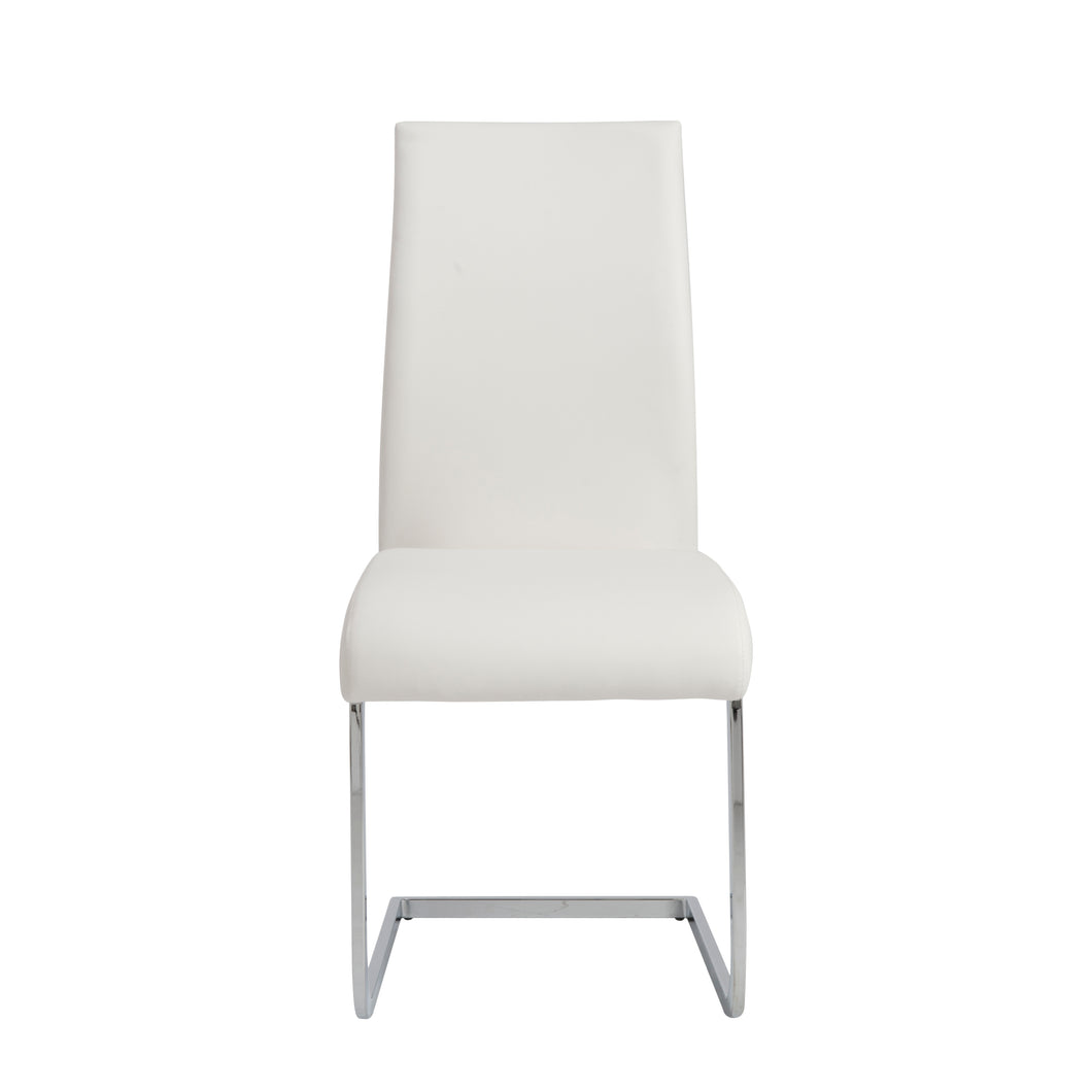 White Leatherette Guest or Conference Chair w/ Extra Height (Set of 4)