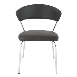 Curved-Back Black Leatherette Guest or Conference Chair (Set of 4)