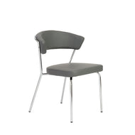 Curved-Back Gray Leatherette Guest or Conference Chair (Set of 4)