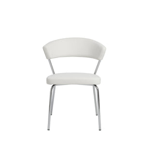 Curved-Back White Leatherette Guest or Conference Chair (Set of 4)