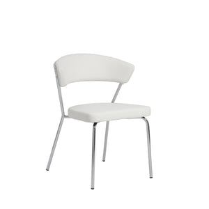 Curved-Back White Leatherette Guest or Conference Chair (Set of 4)