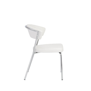 Curved-Back White Leatherette Guest or Conference Chair (Set of 4)
