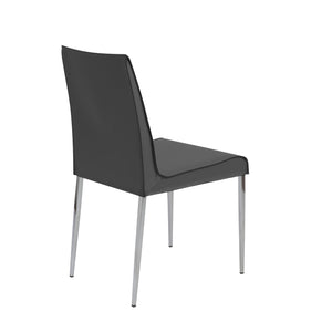 Premium Grey Leather Conference or Guest Chairs with Steel Legs (Set of 2)