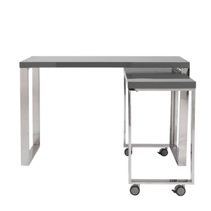 Anthracite & Brushed Stainless Steel 48" Modern Desk