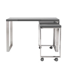Load image into Gallery viewer, Premium Gray Lacquer and Chrome 48&quot; Modern Desk
