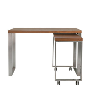 Walnut & Brushed Stainless Steel 48" Modern Desk