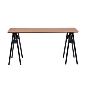 63" Computer Desk with Solid Wood Sawhorse-Style Legs