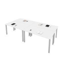 Load image into Gallery viewer, 60&quot; White Modular Conference Table or 4 Desk Set

