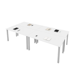60" White Modular Conference Table or 4 Desk Set