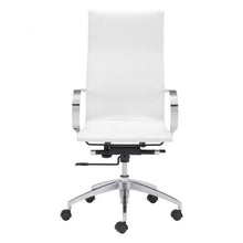 Load image into Gallery viewer, White High-Back Leatherette Rolling Office Chair
